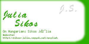 julia sikos business card